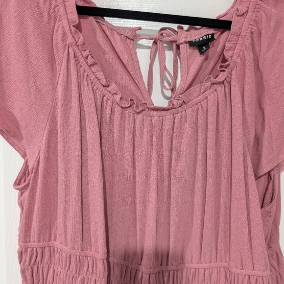 Torrid Pink Babydoll Washable Gauze Short Sleeve Top in Size 2 (18/20) - Picture 6 of 10
